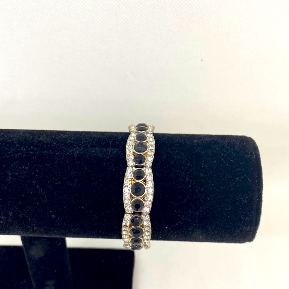 Cubic zirconium and onyx bracelet.